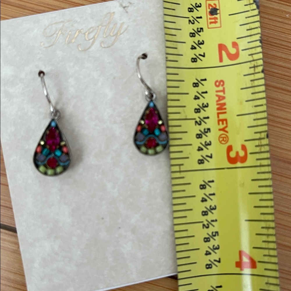 Multicolor Teardrop Earrings Firefly Jewelry New Women Never Worn - Picture 4 of 6